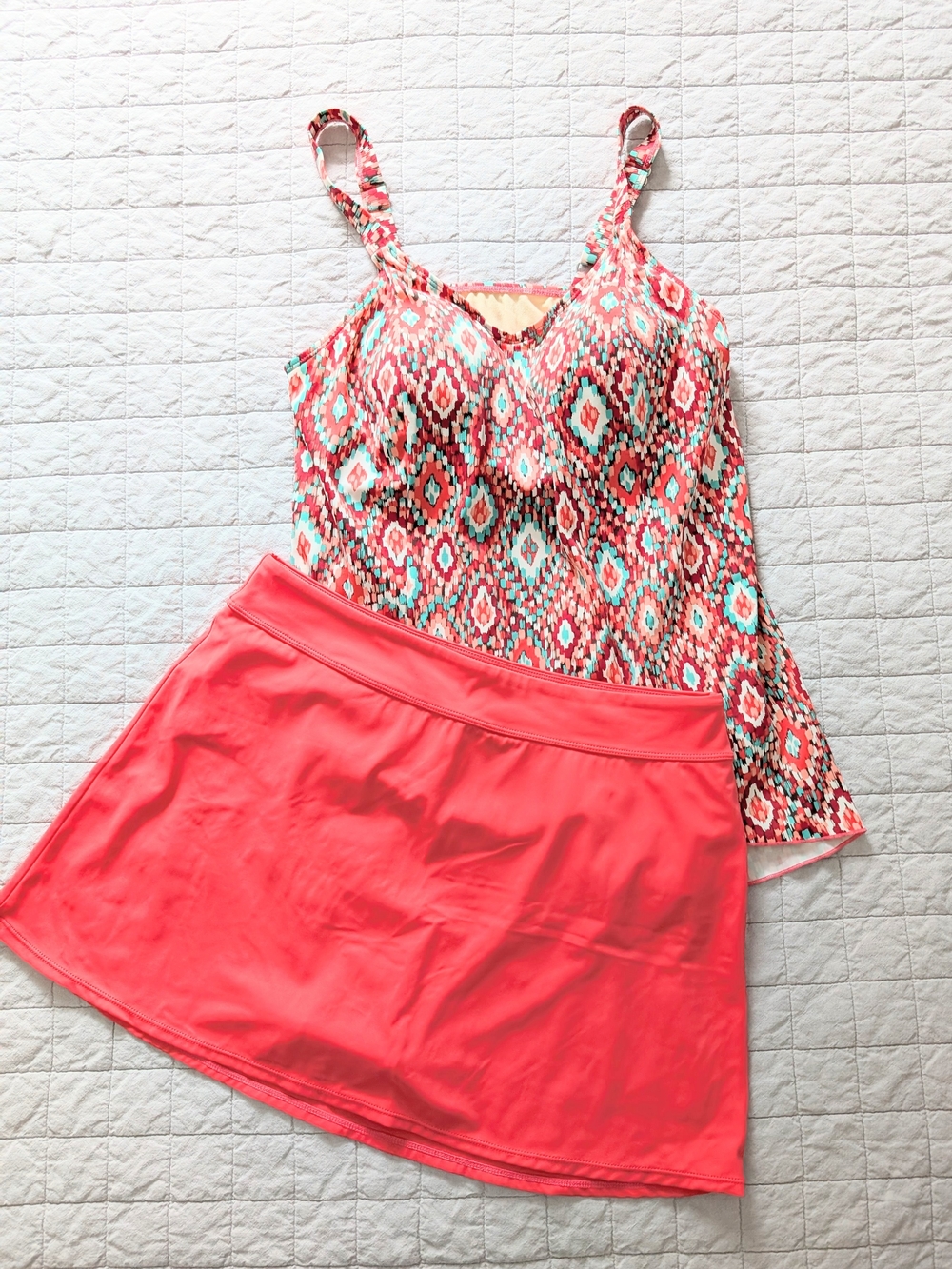 Coral Tankini Bathing Suit